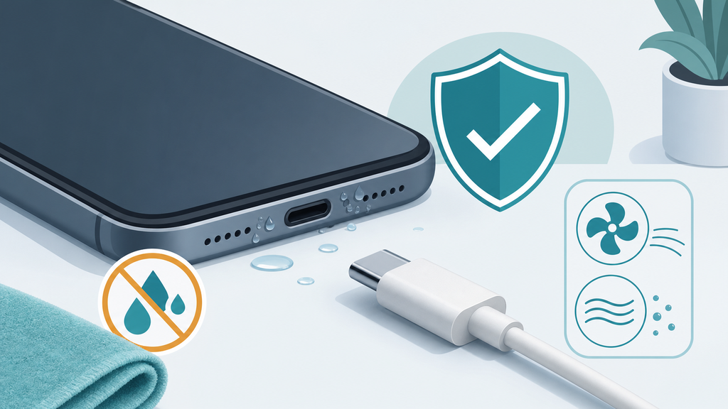Wet phone charging port safety overview