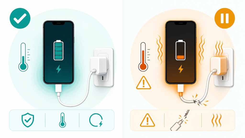 Normal and abnormal charging heat comparison