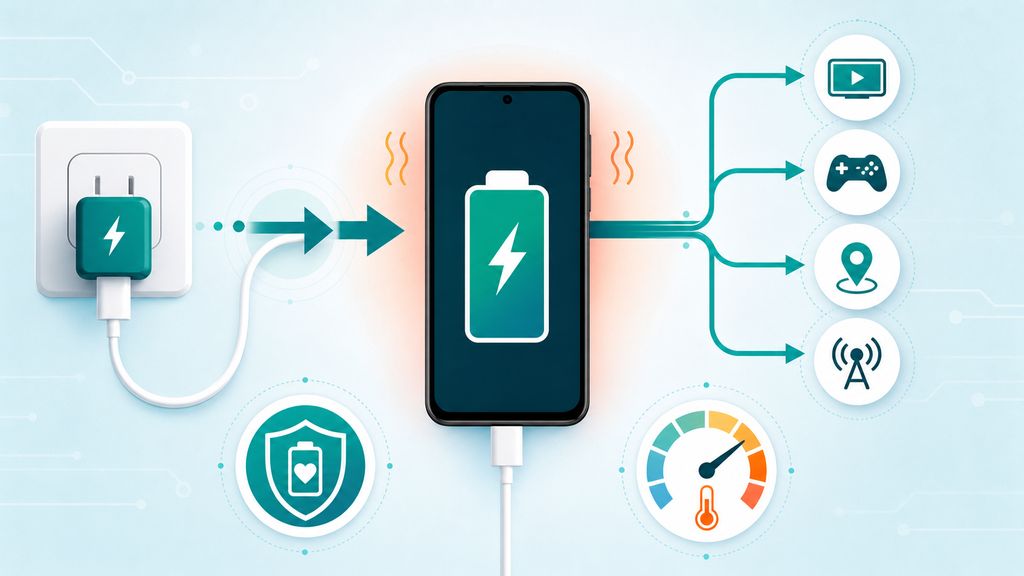 Battery load while charging comparison