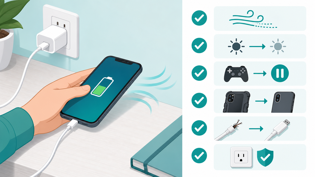 Safe phone use while charging checklist