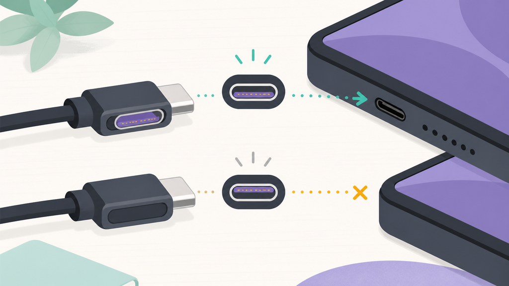 USB-C cable charging only one way