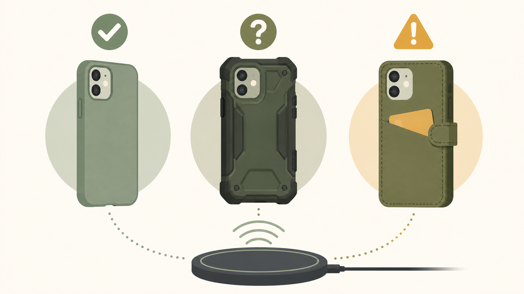 Wireless charging compatible phone case types