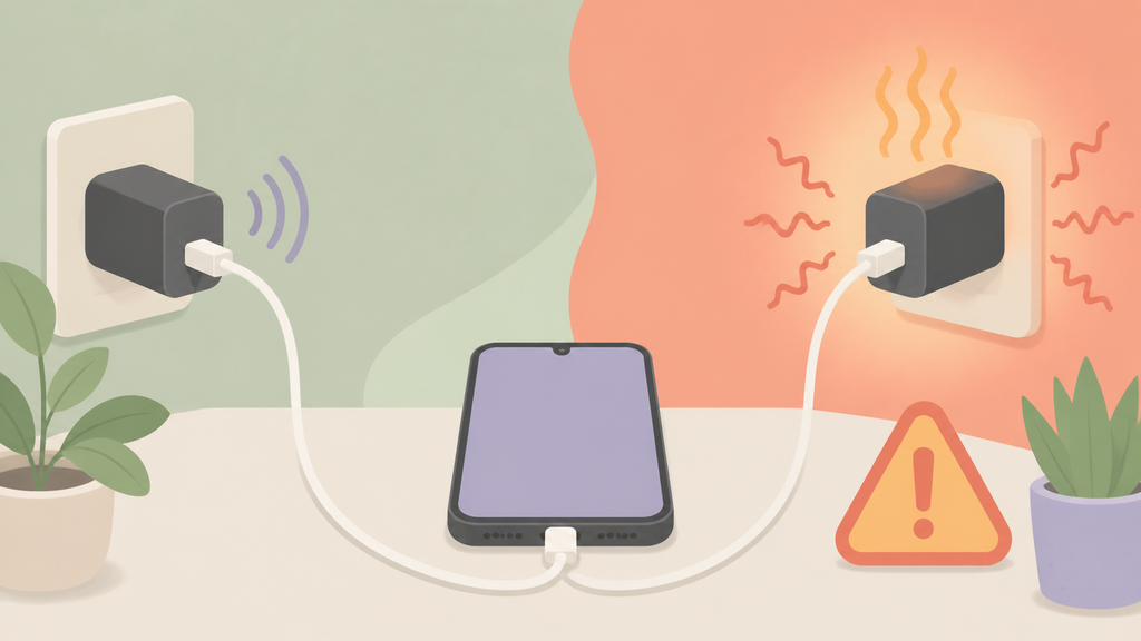 Normal and risky charger buzzing signs