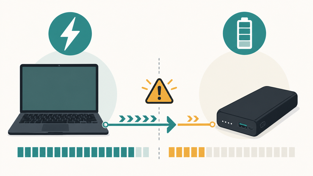 Laptop wattage versus power bank capacity