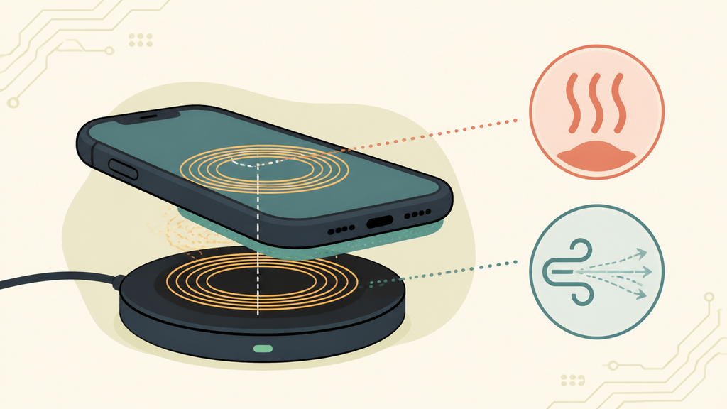 Wireless charging heat and alignment