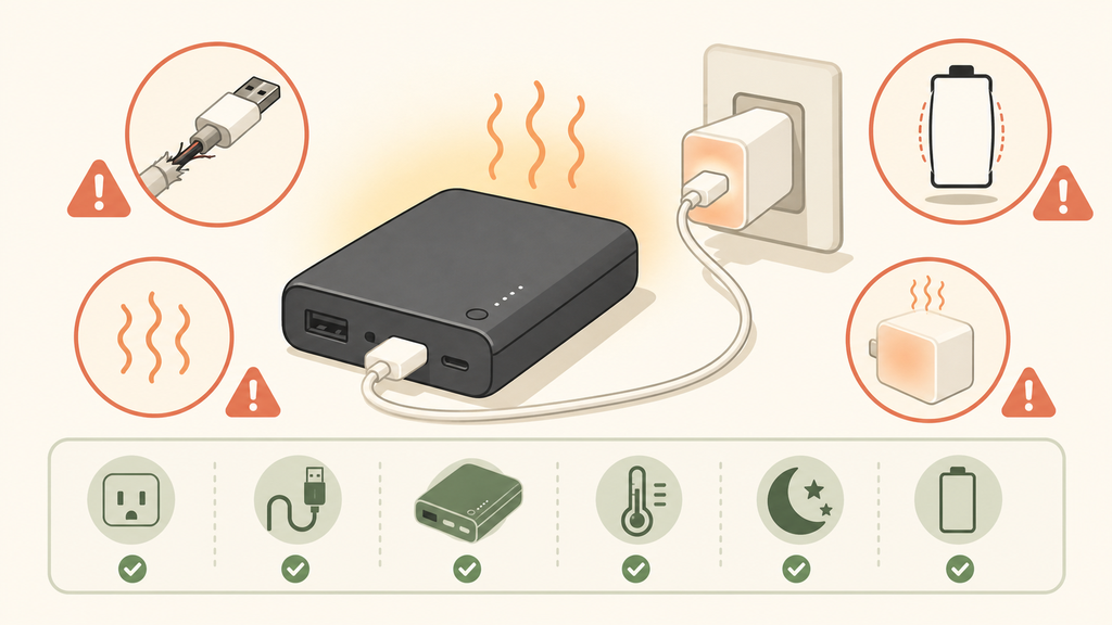 Power bank overnight charging risk factors