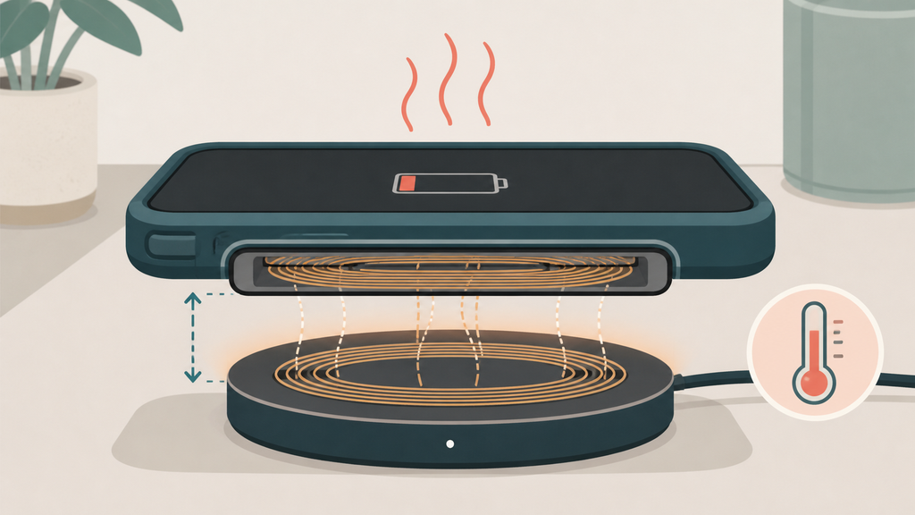 Wireless charging heat through a thick phone case