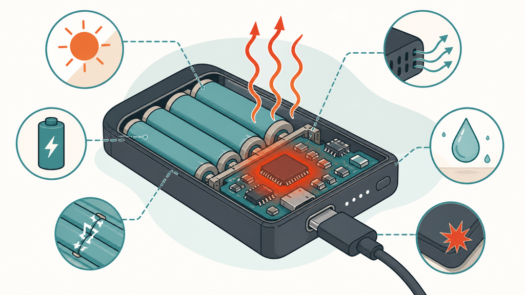 Causes of excessive power bank heat while charging