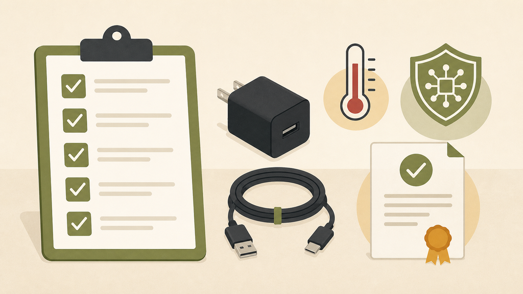 Phone charger sourcing safety checklist
